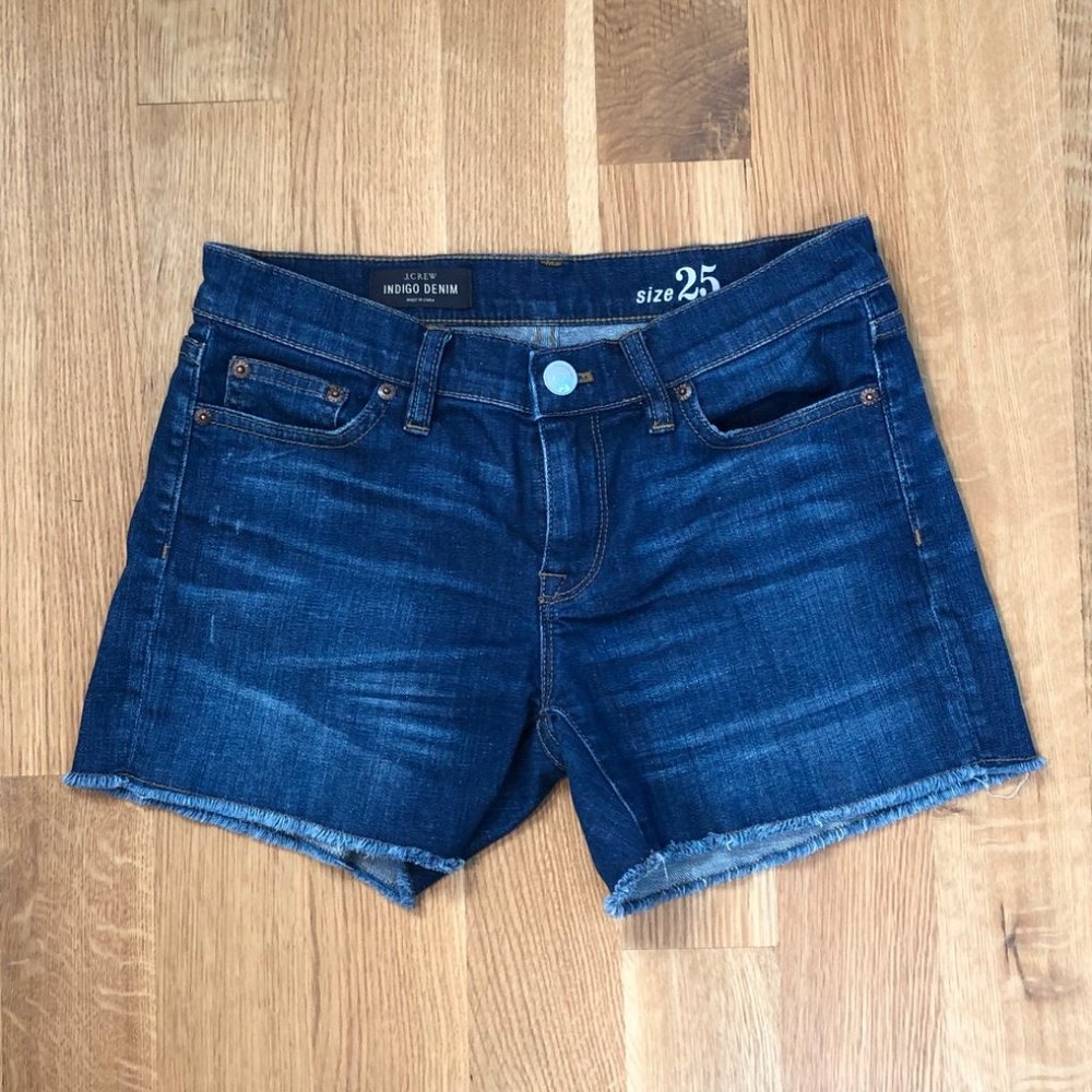 J. Crew mid-rise denim shorts, size 25